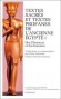 TEXTES SACRES ET TEXTES PROFANES DE L'ANCIENNE EGYPTE T1 - Des Pharaons et des hommes -  Anonyme