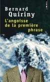 L'angoisse de la première phrase - Bernard Quiriny -  Roman - Quiriny Bernard - Libristo